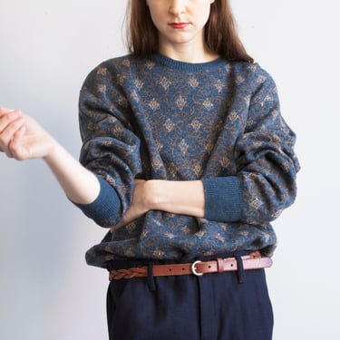 Diamond Intarsia Pullover Sweater / sz M 