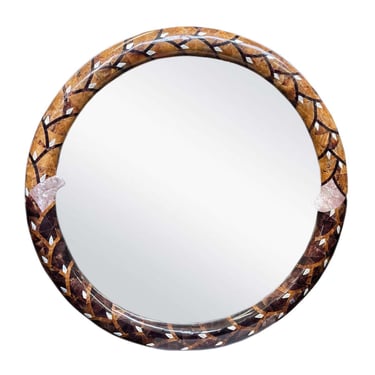 Oversized Vintage Mirror with Mother of Pearl Details by Muramasa Kudo