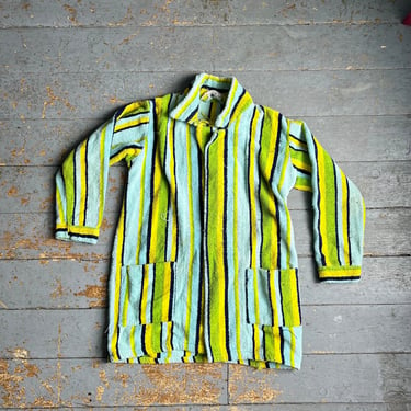 Vintage 70s Wrap-A-Robe Terry Cloth Shirt 