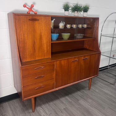 Mid Century Teak Highboard Credenza Server With Bar By Jentique 