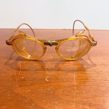 Vintage Wilson Safety Goggles Glasses Contour Spec Folding Industrial Steampunk 