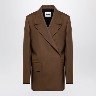 Jil Sander Brown Wool Double-Breasted Jacket Women