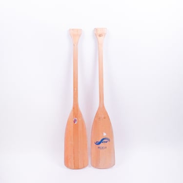 Wooden Pair of Oars for Wall Decore, Vintage Paddles, Canoe Paddles for Nautical Decor 