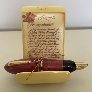 Vintage Love Letter and Pen Salt and Pepper Shaker Set, valentines day gifts, romantic gifts 