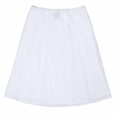 Eileen Fisher - White Textured A-line Skirt Sz S