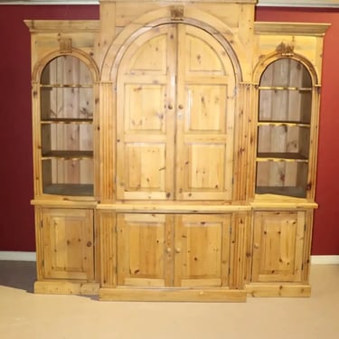 Antique Distressed English Country Manor Style Country Pine Cabinet Armoire