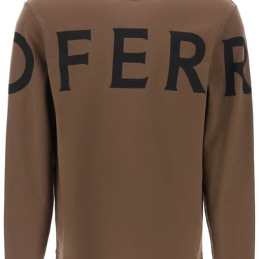 Salvatore Ferragamo Long Sleeve T-Shirt With Oversized Logo Men