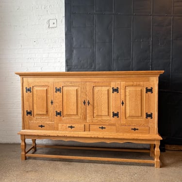 Vintage 1970s Danish Oak Credenza Buffet Server Henning Kj&aelig;rnulf Style 