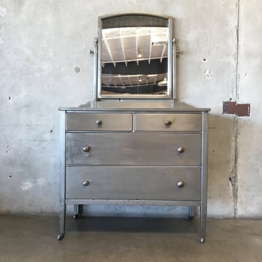 Simmons Metal Dresser 1930 S From, 1930 Simmons Metal Dresser With Mirror