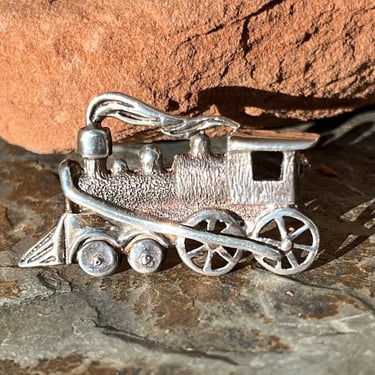 D'Molina ~ Mexican Sterling Silver Steam Train Engine Locomotive Pin / Brooch 