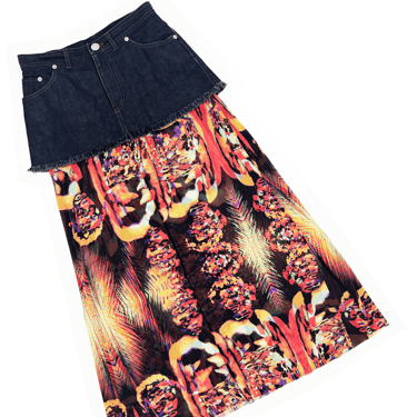 Jean Paul Gaultier S/S 2000 layered printed skirt