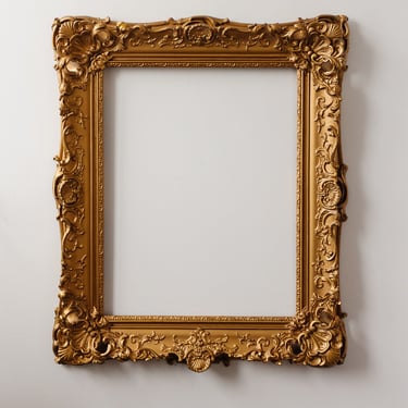 vintage french Rococo wood and plaster frame