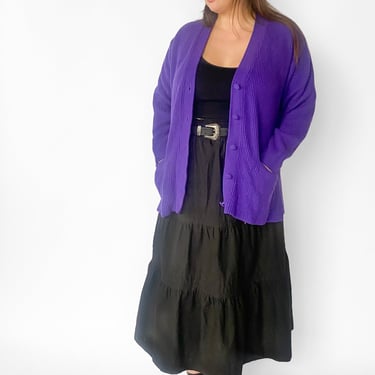 1980s Purple Knit Cardigan, sz. 4XL