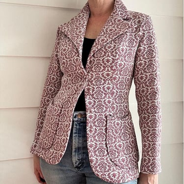 70s Jacket | 70s Blazer | Retro Blazer | Floral Brocade Jacket | Hal Krasell | Fitted Blazer 