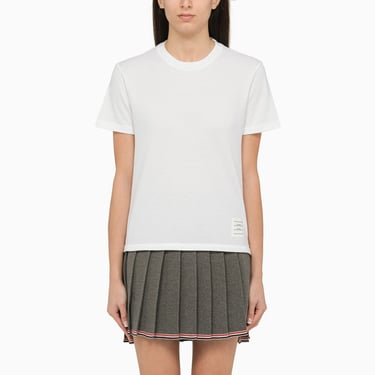 Thom Browne White T-Shirt With Tricolour Detail Women