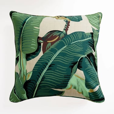 Beverly Hills Hotel Martinique Banana Leaf Throw Pillow 