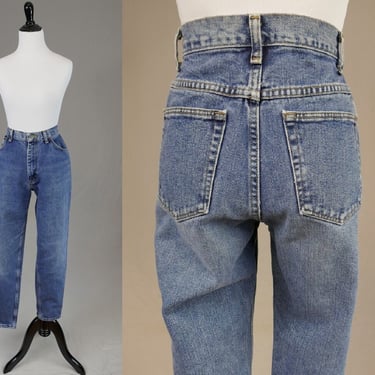 90s Wrangler Mom Jeans - 27 waist - Blue Denim Pants - Relaxed Tapered High Rise Waisted - Vintage 1990s - 29.75" length 