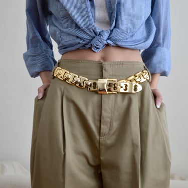 gold chain link belt with buckle 