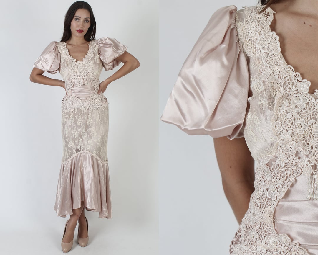 Cachet by Bari Protas 80s ヴィンテージ シフォンドレス 1975-1980 Cachet by Bari Protas Dress | Tina's Timeless Threads