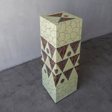 Unique Post Modern Mixed Media Art Pedestal 