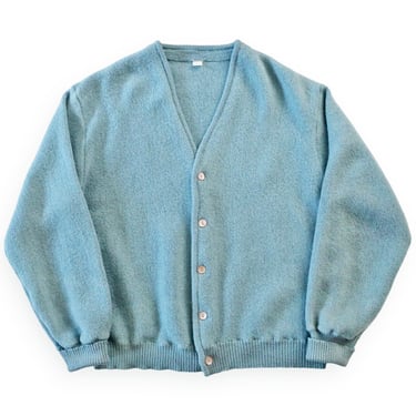 vintage cardigan / mohair cardigan / 1960s light blue mohair wool fuzzy knit Kurt Cobain cardigan Small 