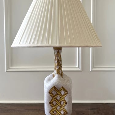 Large Italian Vintage Guido Gambone Ceramic Table Lamp