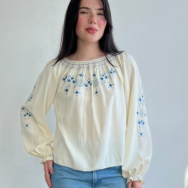 Vintage Embroidered Hungarian Folk Blouse (S)