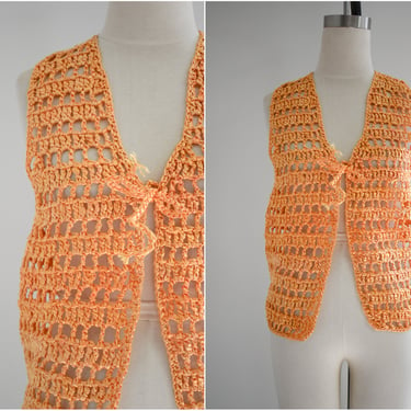 1960s Golden Yellow Raffia Vest 