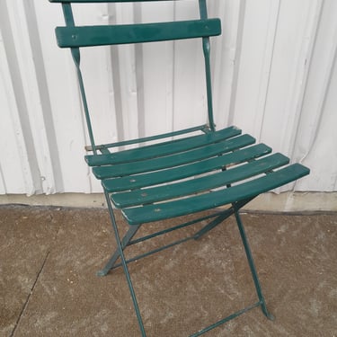 Metal and Wood Folding Chair