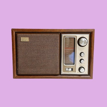 Vintage Radio Retro 1970s Sony Model ICF-9650W + Fidelity Sound + AM/FM Radio + Walnut Wood Grained + Audio + Stereo + Home and Office Decor 