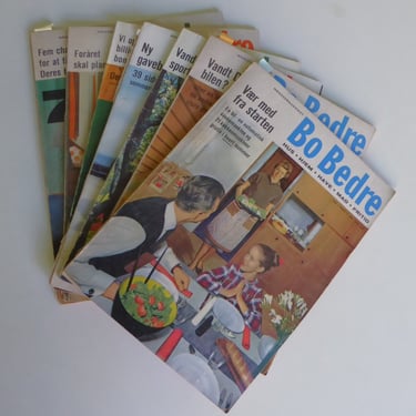 Bo Bedre or Live Better Danish Language Home Style & Design Vintage Magazines  Year 1961