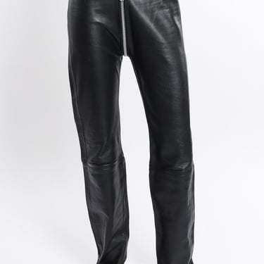 Zipper Rise Leather Pant