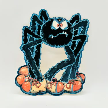 Super Rare Vintage 80s Die Cut Halloween Angry Spider with Sneakers Decoration by Hallmark Cards Inc. by LeChalet