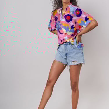 Carter Cabana Shirt | Pink Retro Floral