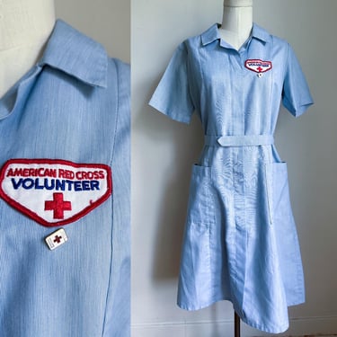 Vintage 1960s American Red Cross Volunteer Nurse Uniform / S-M 