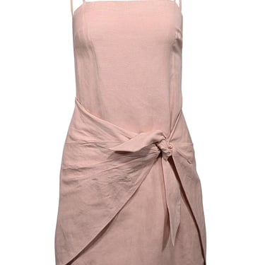 Auteur - Pink Sand Linen Blend Tie Front Mini Dress Sz M