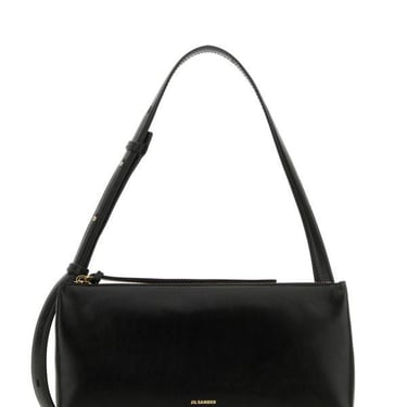 Jil Sander Woman Black Leather Crossbody Bag