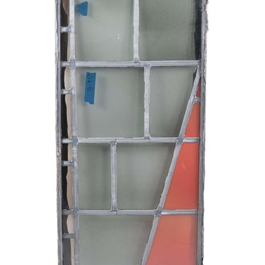 Robert Sower Black &#038; Red Mid Century JFK Glass Window