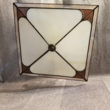 Contemporary Stained Glass Semi Flush Light