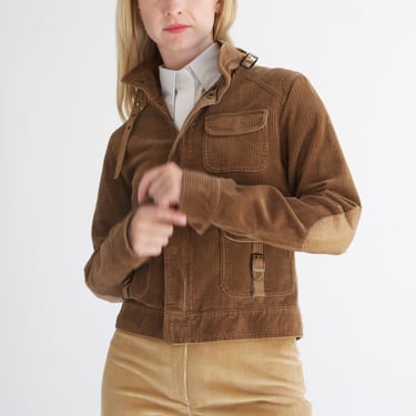 vintage camel corduroy aviator jacket / XS 