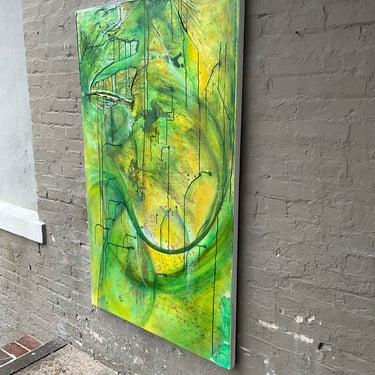 Green Mixed Media on Canvas