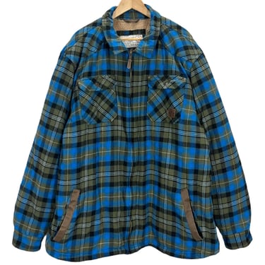 Legendary Whitetails Tough As Buck Blue Plaid Sherpa Lined Jacket 3XL Tall