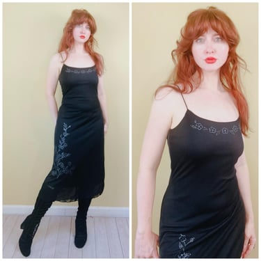 black 90s dress 90s Mesh Swirly Dress (S/M) – Holy Thrift