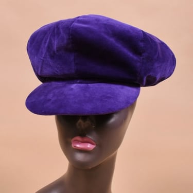 Purple Velvet Beret with Brim By New York Hat and Cap Co
