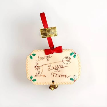 RARE! Enesco “It's A Wonderful Life” George Lassos The Moon Sculpted Porcelain Ornament, NEW in box! 