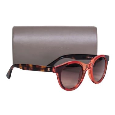 BCBG Max Azria - Red Orange Color-Block Small Round Sunglasses