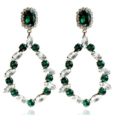 Emerald Crystal Chandelier Earrings