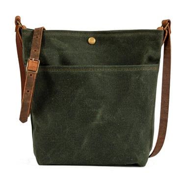 Waxed Canvas Bag | Tote Bag | Crossbody Bag | Small | Made in USA 