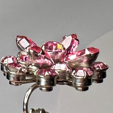 PINK LOTUS Mid Century Costume Earrings 