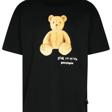 Palm Angels 'Bear In Mind' Black Cotton T-Shirt Man